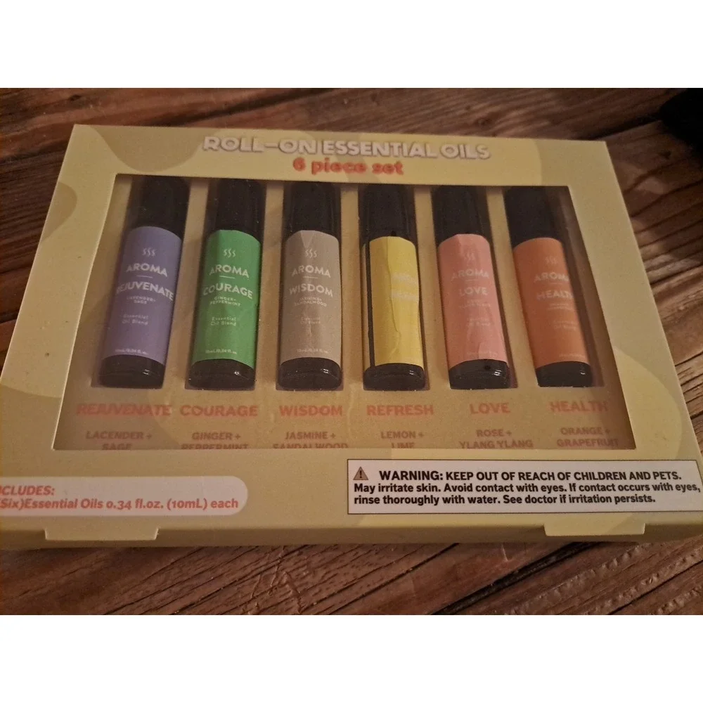Essential Oils Roll On GIFT Set Of 6. Unisex, For Stress Relief, Relaxing, 10ML